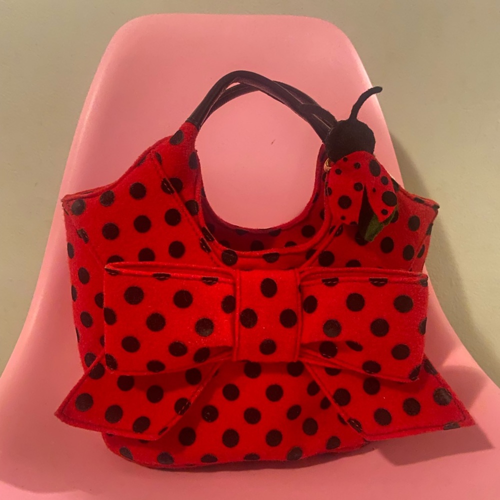 Kate Spade red and black polka dot bow bag with tags